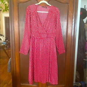 Halogen Red dress w blue/pink pattern NEVER WORN!